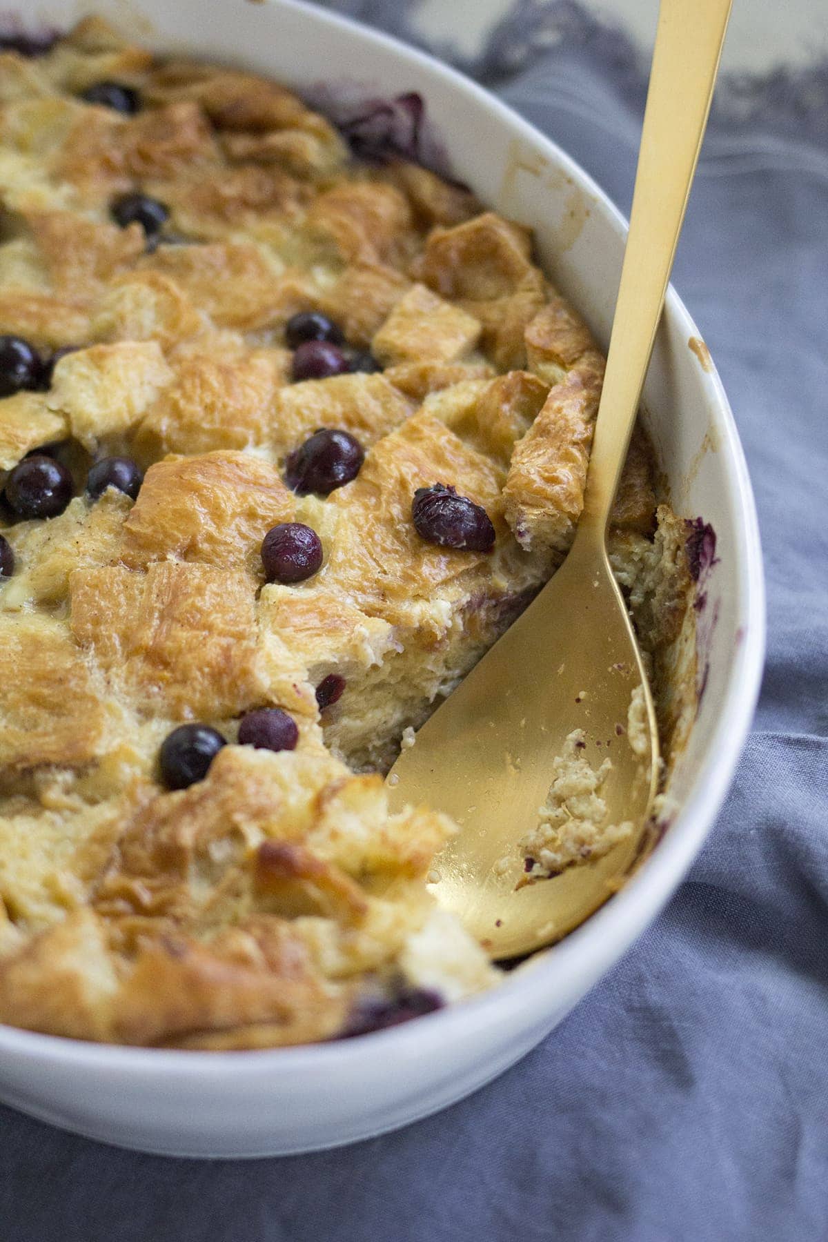 Blueberry Croissant Bread Pudding