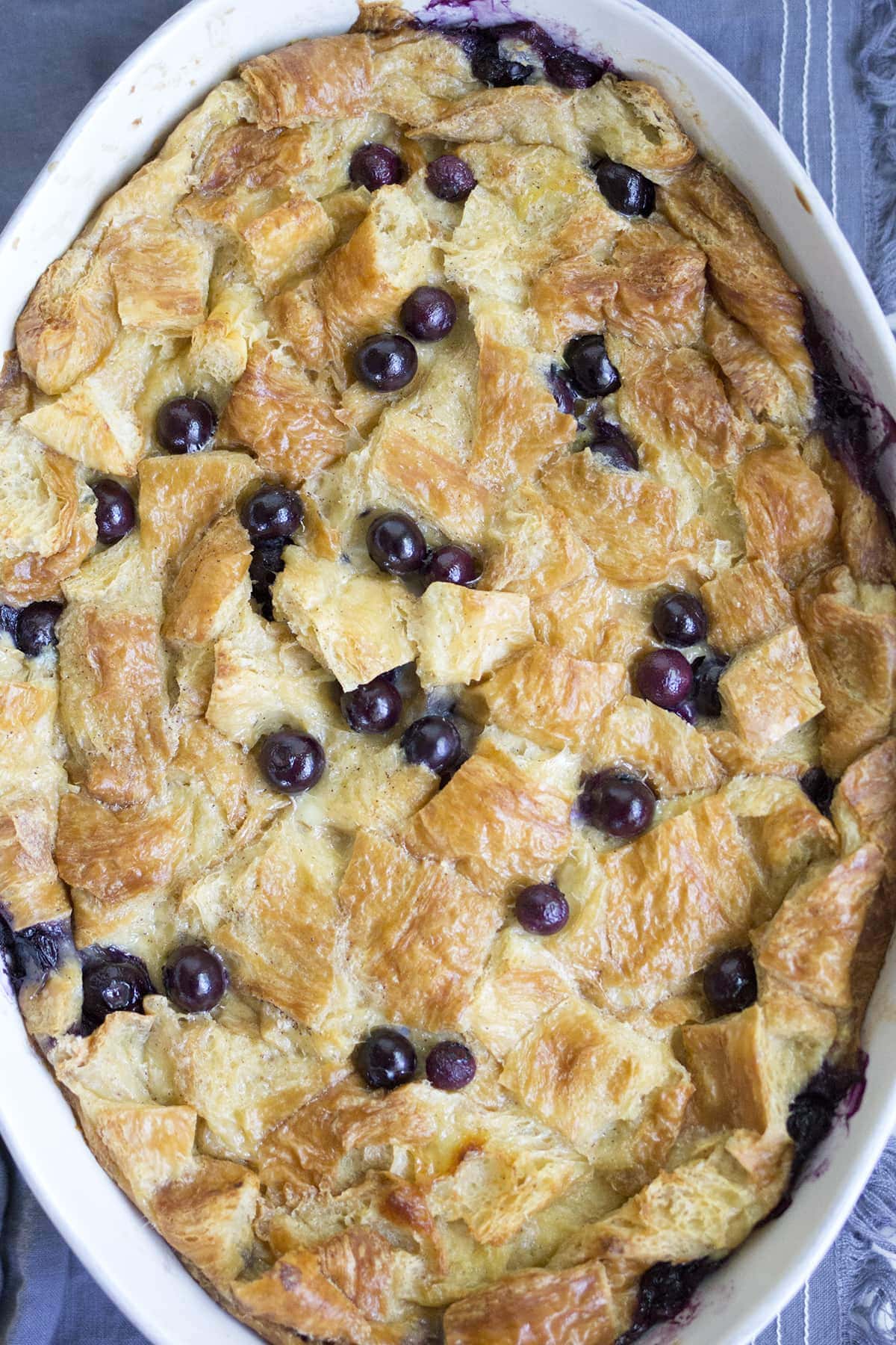 Blueberry Croissant Bread Pudding