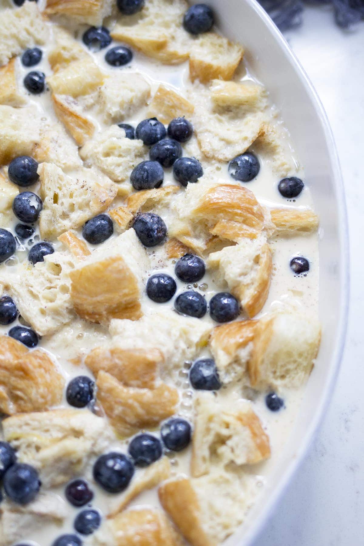 Blueberry Croissant Bread Pudding