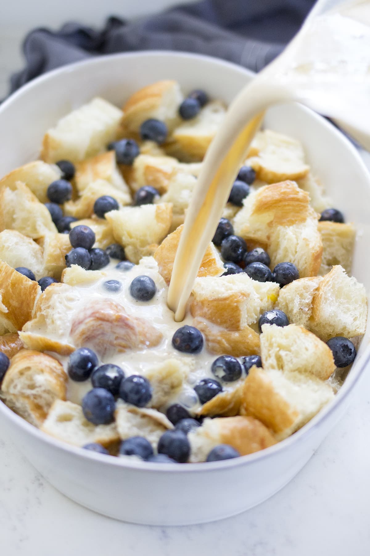 Blueberry Croissant Bread Pudding