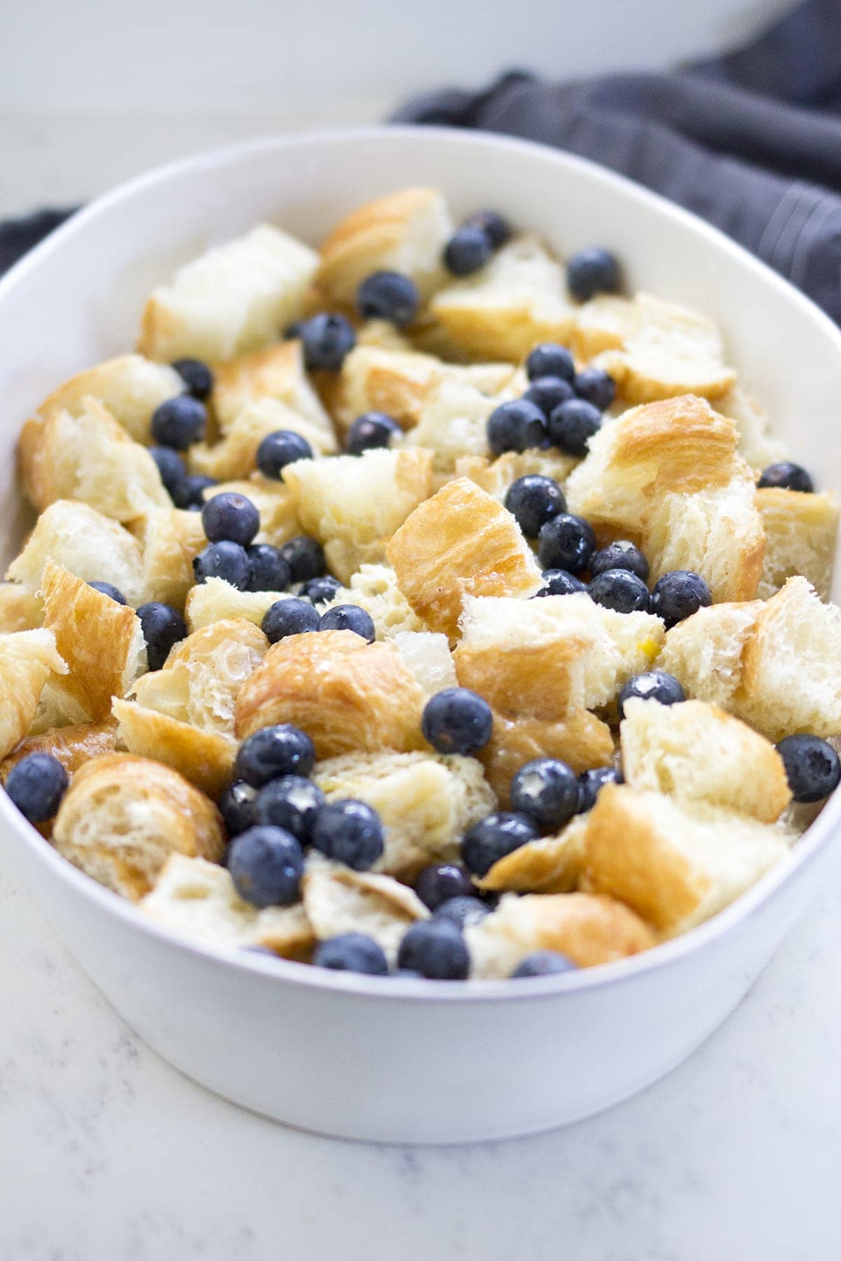 Blueberry Croissant Bread Pudding