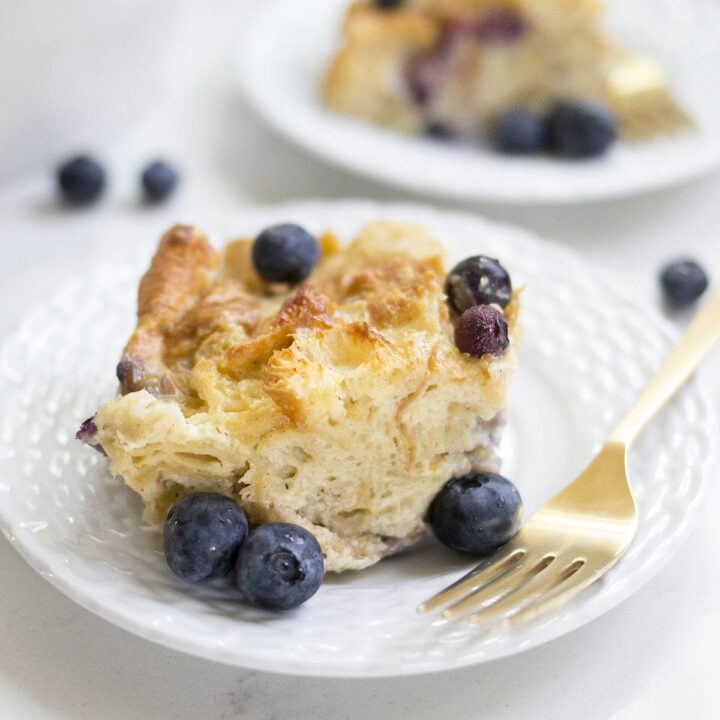 Blueberry Croissant Bread Pudding