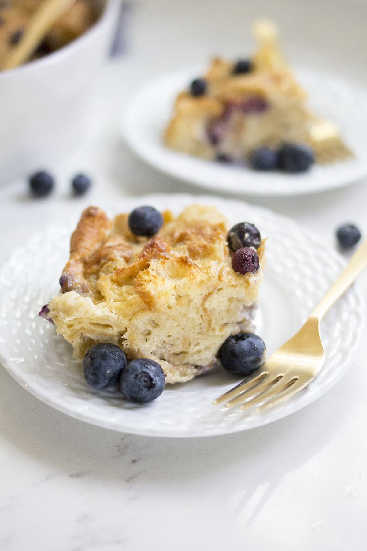 Blueberry Croissant Bread Pudding