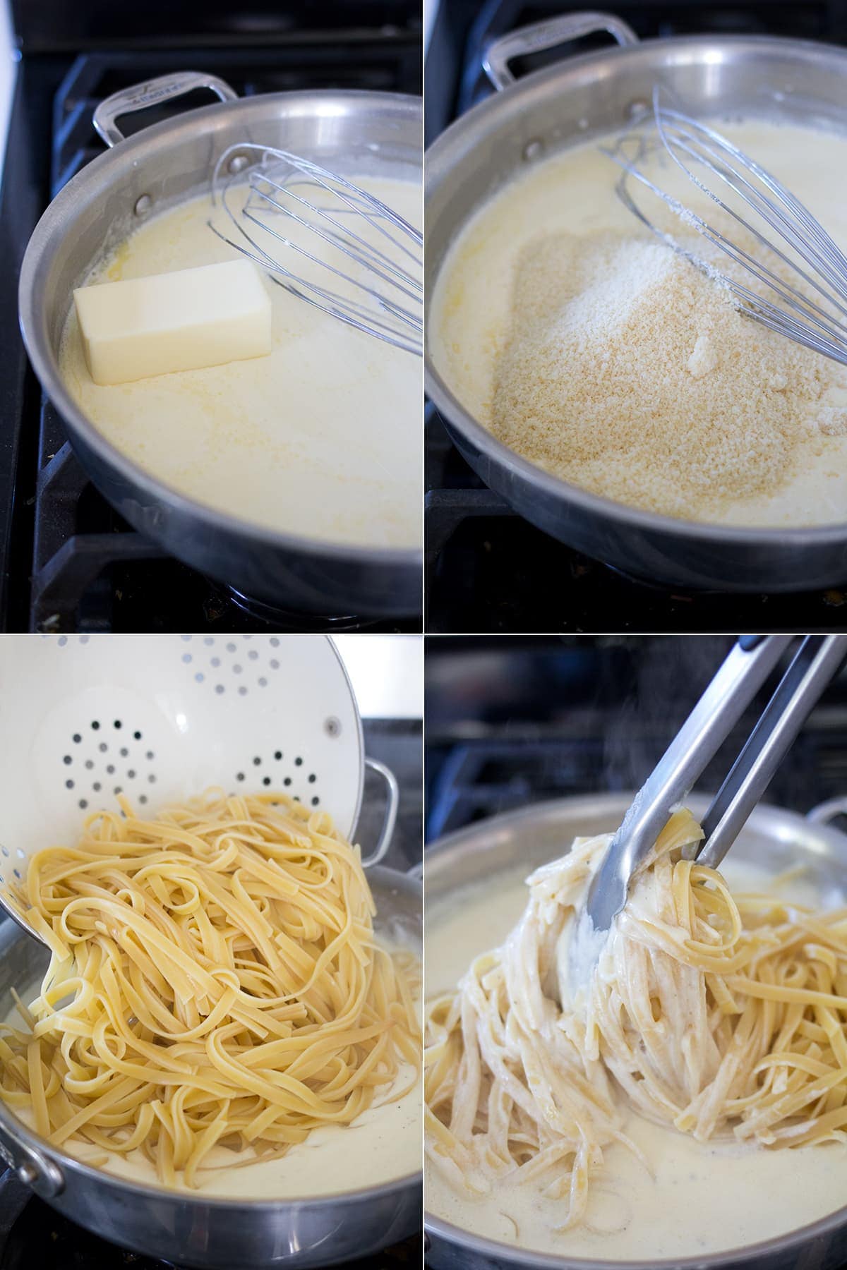 Fettuccine Alfredo with Sun-dried Tomatoes and Scallions