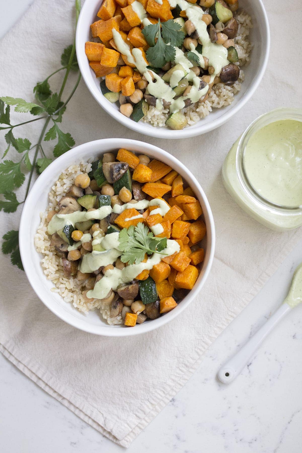 Veggie Bowls with Cilantro Tahini