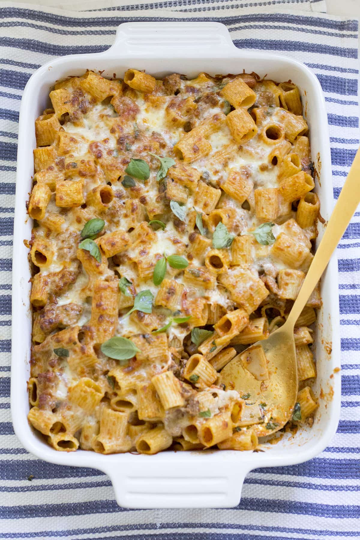 Creamy Baked Sausage Rigatoni