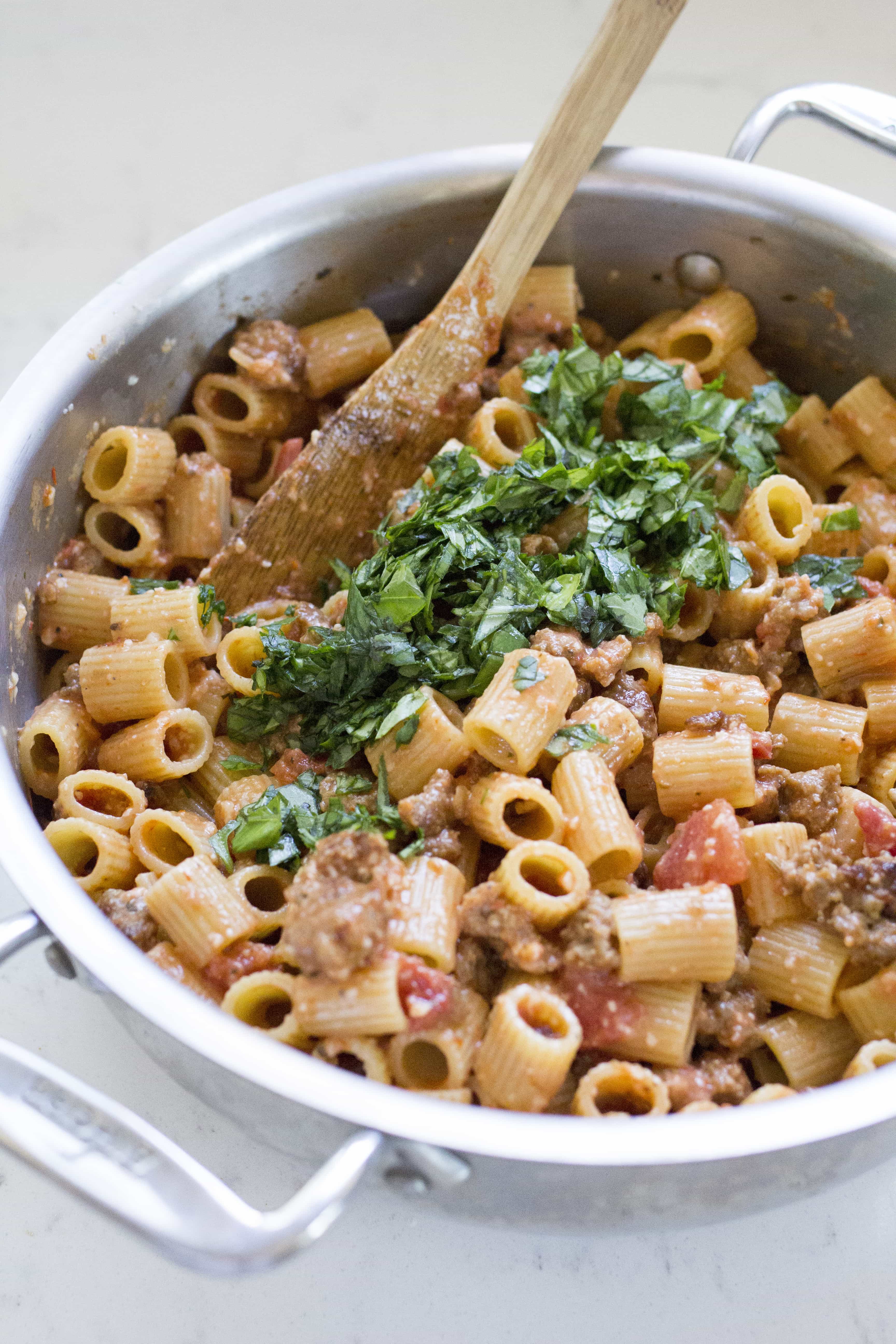 Creamy Baked Sausage Rigatoni