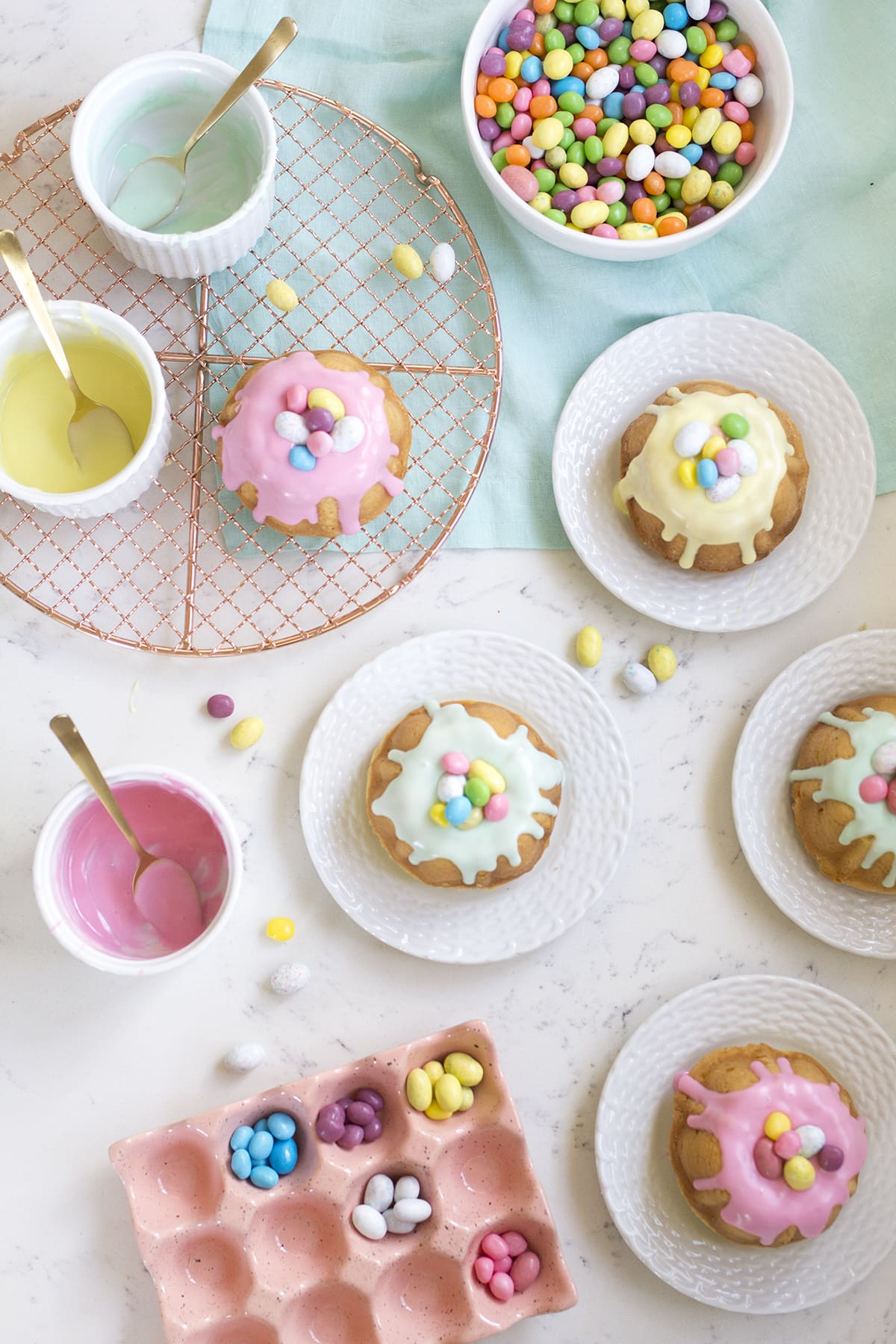 Surprise Inside Mini Easter Bundt Cakes