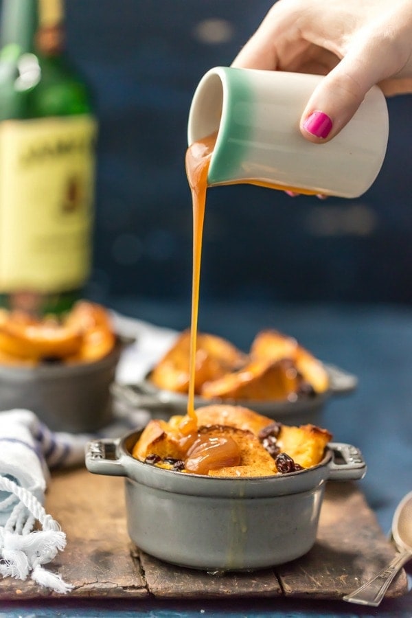 Bread pudding with whiskey caramel sauce