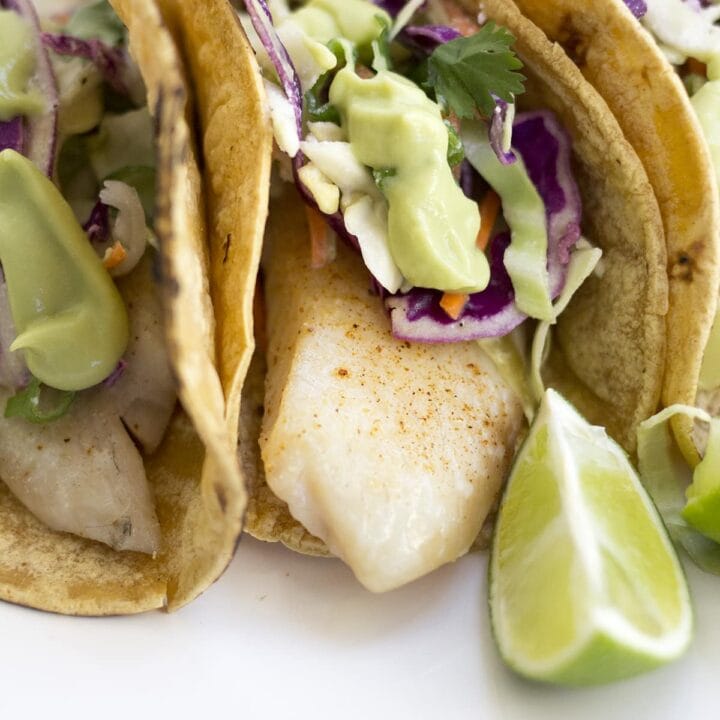 Fish Tacos with Coconut Avocado Crema