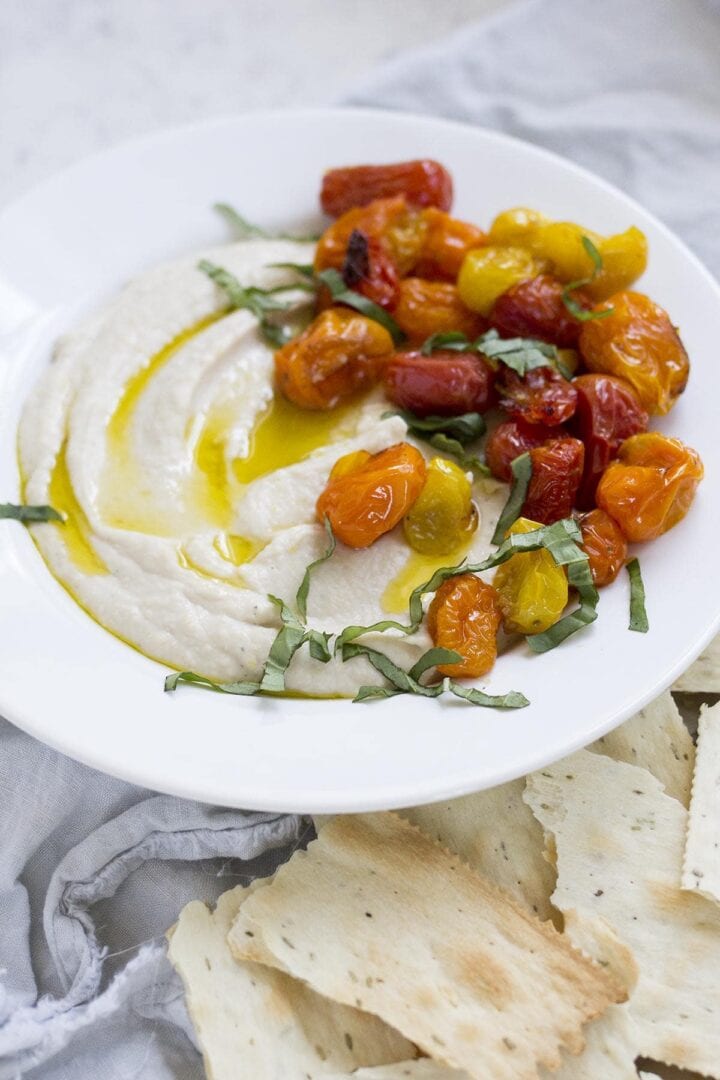 Ricotta White Bean Dip with Roasted Tomatoes • Freutcake