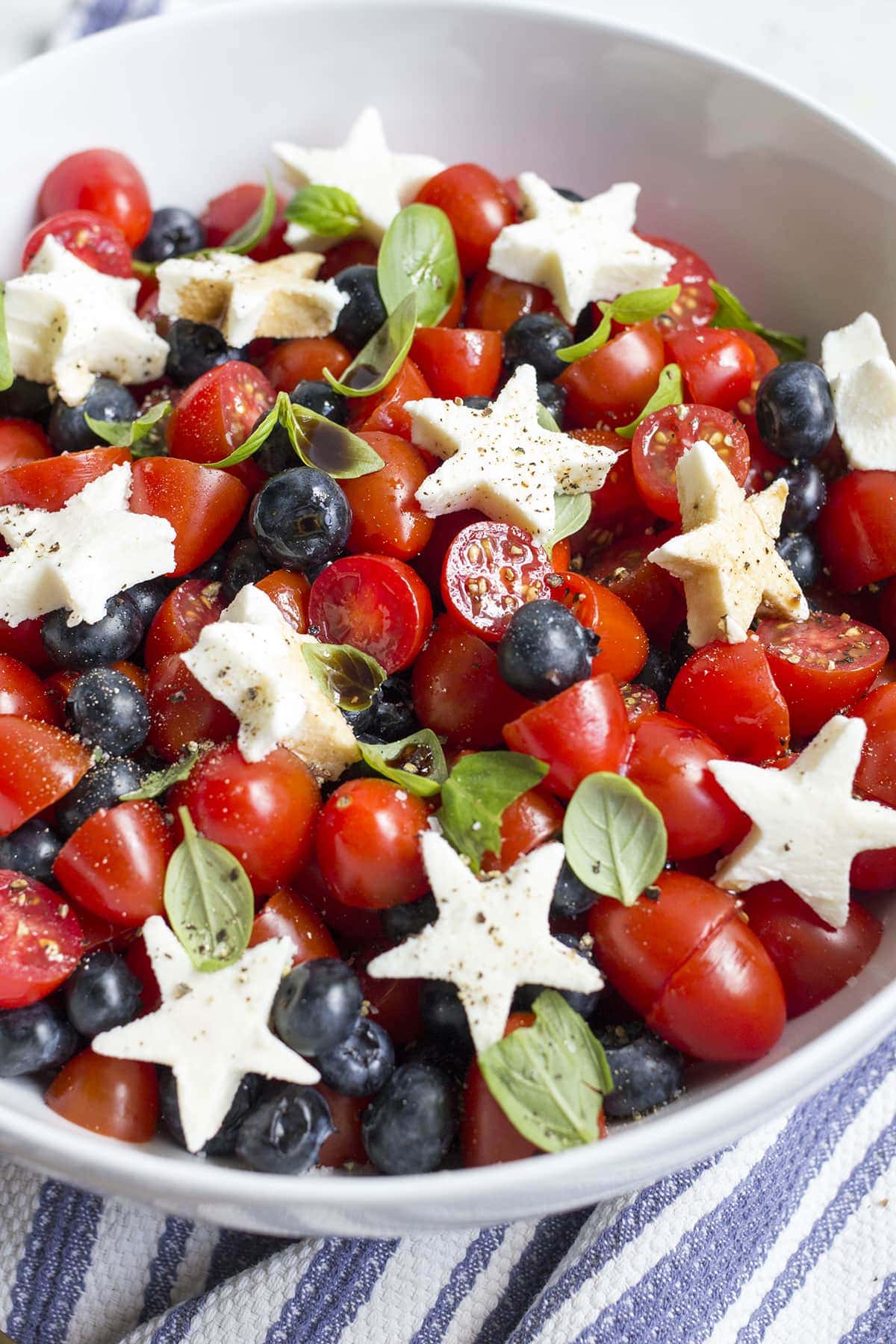 Blueberry Tomato Caprese salad