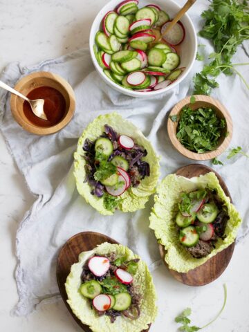 Asian Style Sesame Beef Tacos