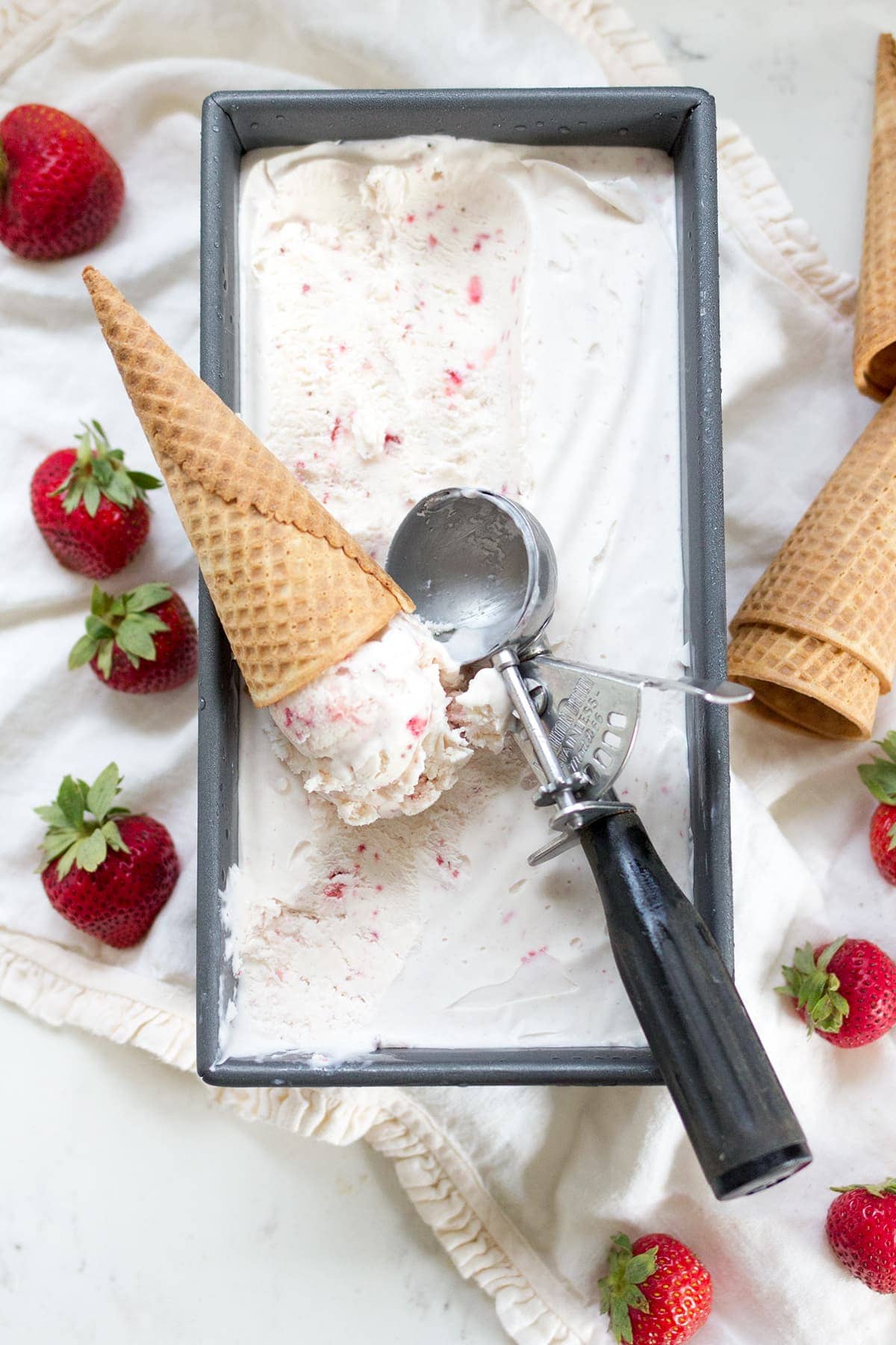 No Churn Strawberry Ice Cream