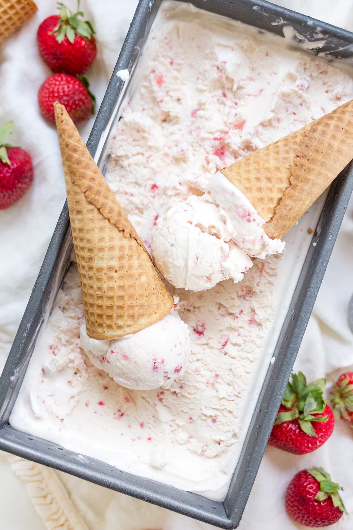 No Churn Strawberry Ice Cream