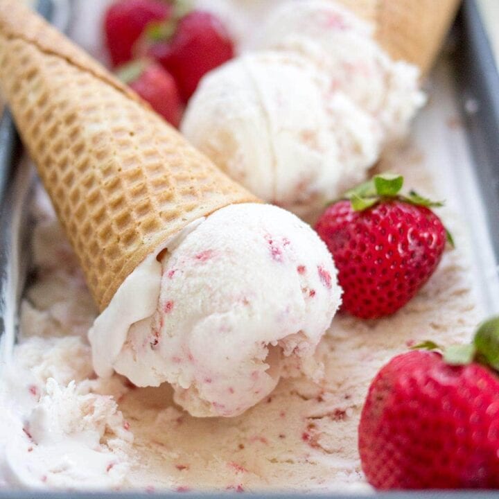 No Churn Strawberry Ice Cream