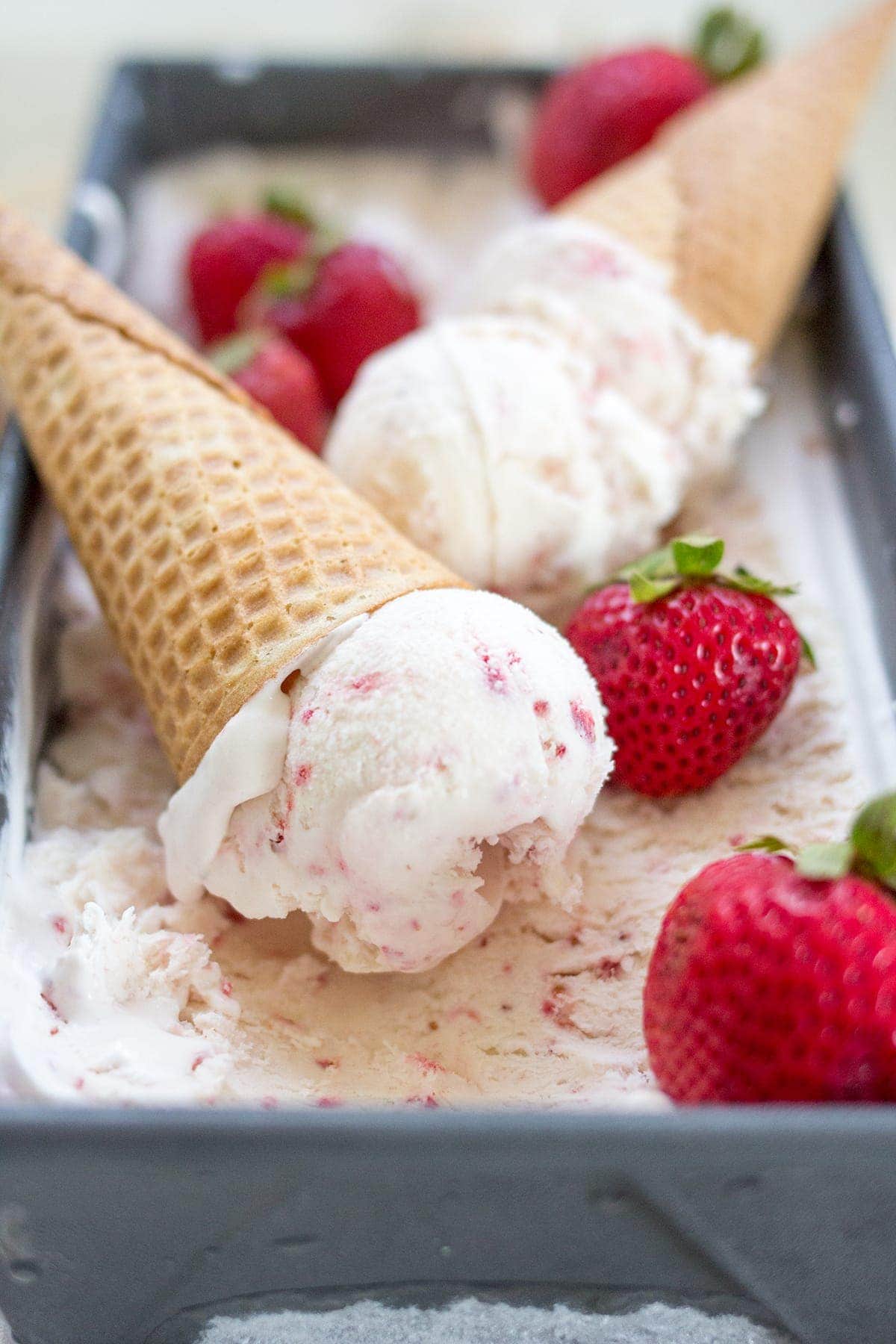 No Churn Strawberry Ice Cream