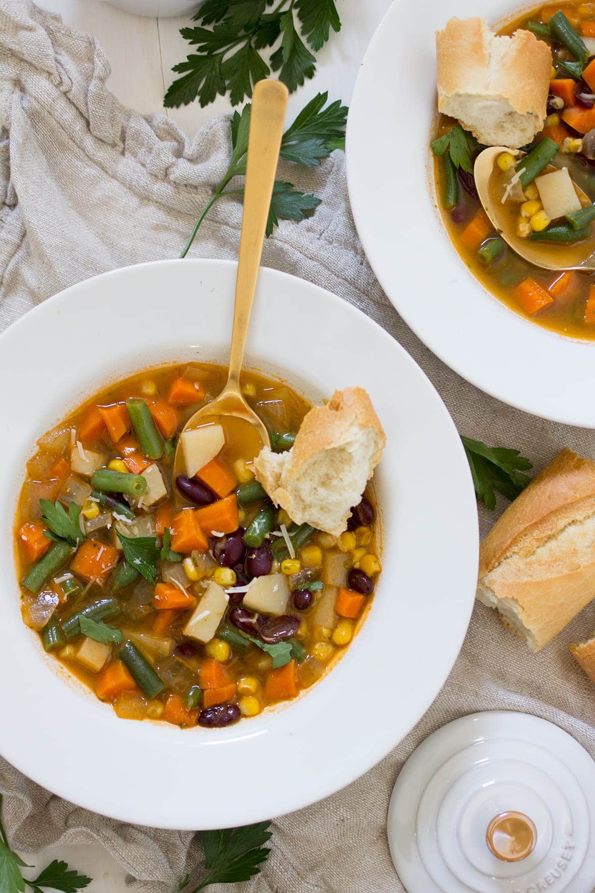 Vegetable Tomato Pesto Soup