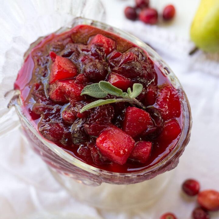 Spiced Pear Cranberry Sauce