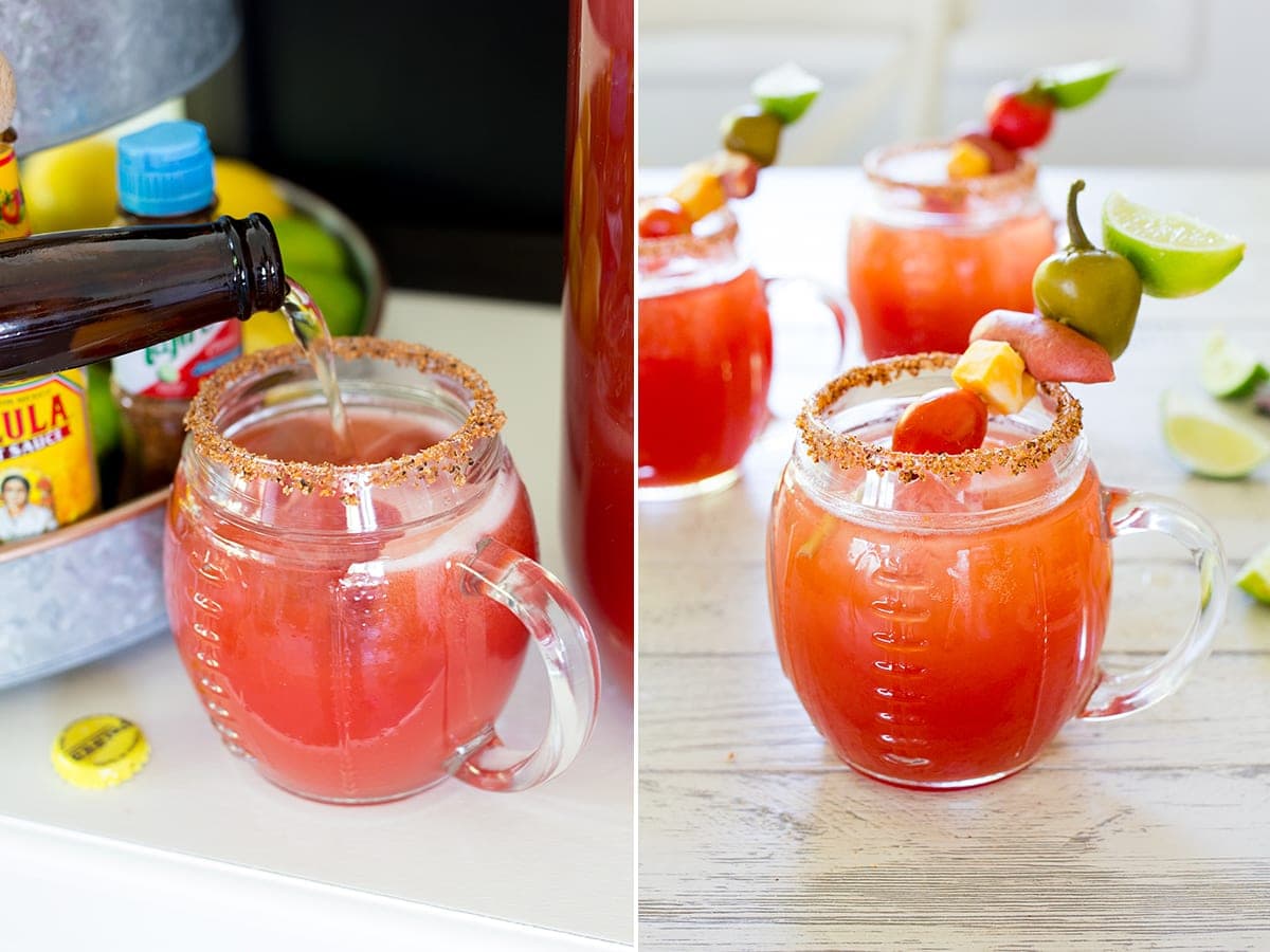 Build Your Own Michelada Bar plus an Easy Michelada Recipe perfect for football parties.