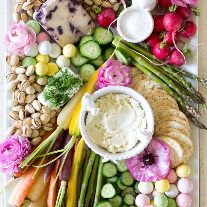 Easter Cheese and Crudite Board