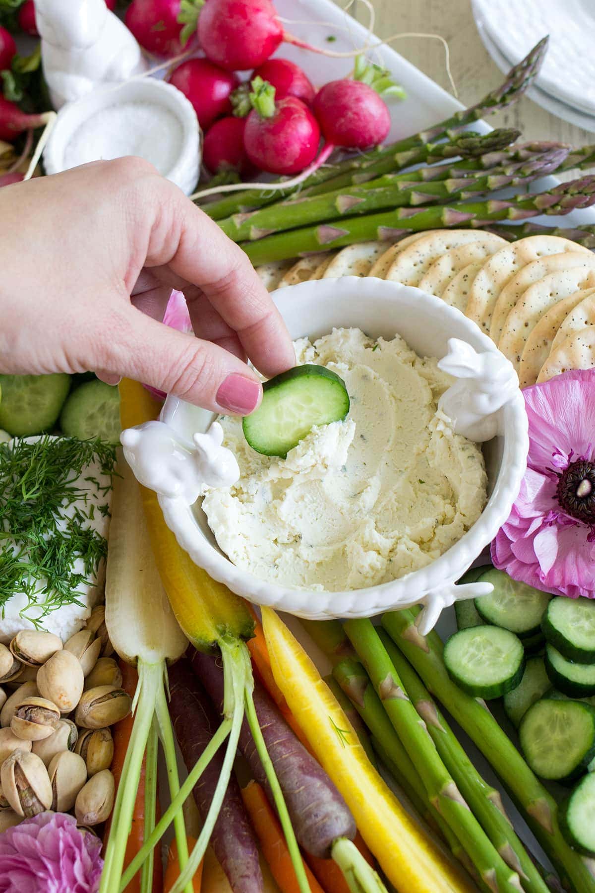 Easter Cheese and Crudite Board