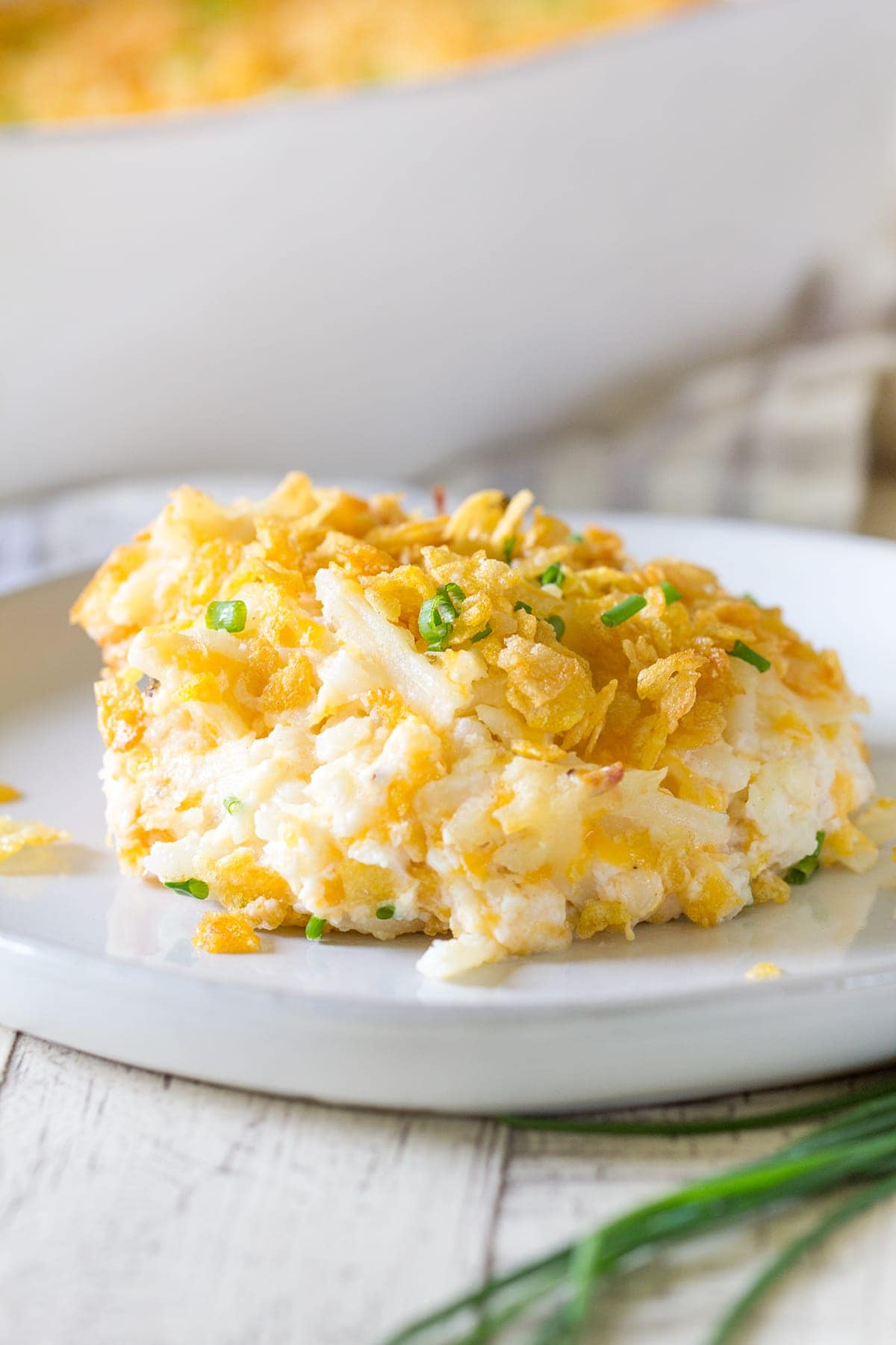 A homemade family recipe for Grandmas Cheesy Hashbrown Casserole made without any creamed soup in a can! Plus the easy recipe for cream of chicken soup substitute. This side dish is perfect for Easter.