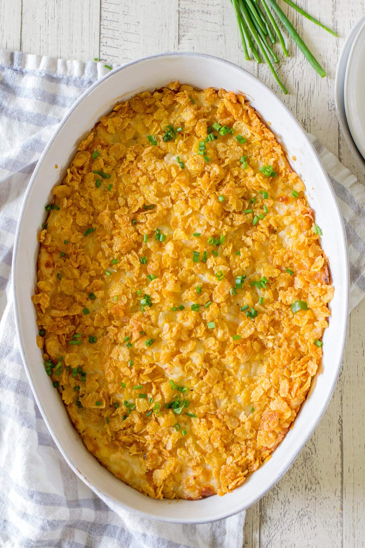 A homemade family recipe for Grandmas Cheesy Hashbrown Casserole made without any creamed soup in a can! Plus the easy recipe for cream of chicken soup substitute. This side dish is perfect for Easter.