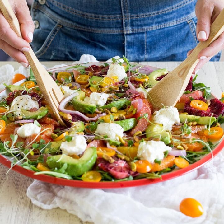 Citrus Salad with Burrata and Marinated Shallot Vinaigrette