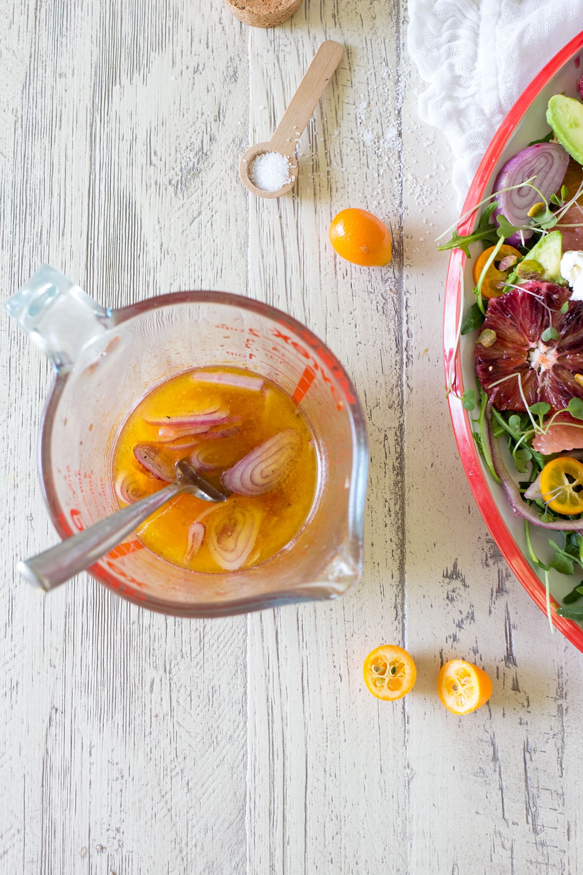 Citrus Salad with Burrata and Marinated Shallot Vinaigrette