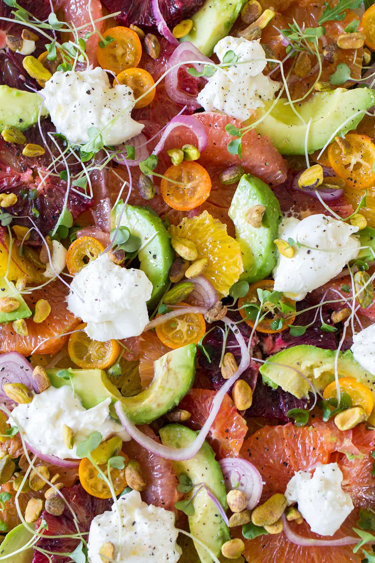 Citrus Salad with Burrata and Marinated Shallot Vinaigrette