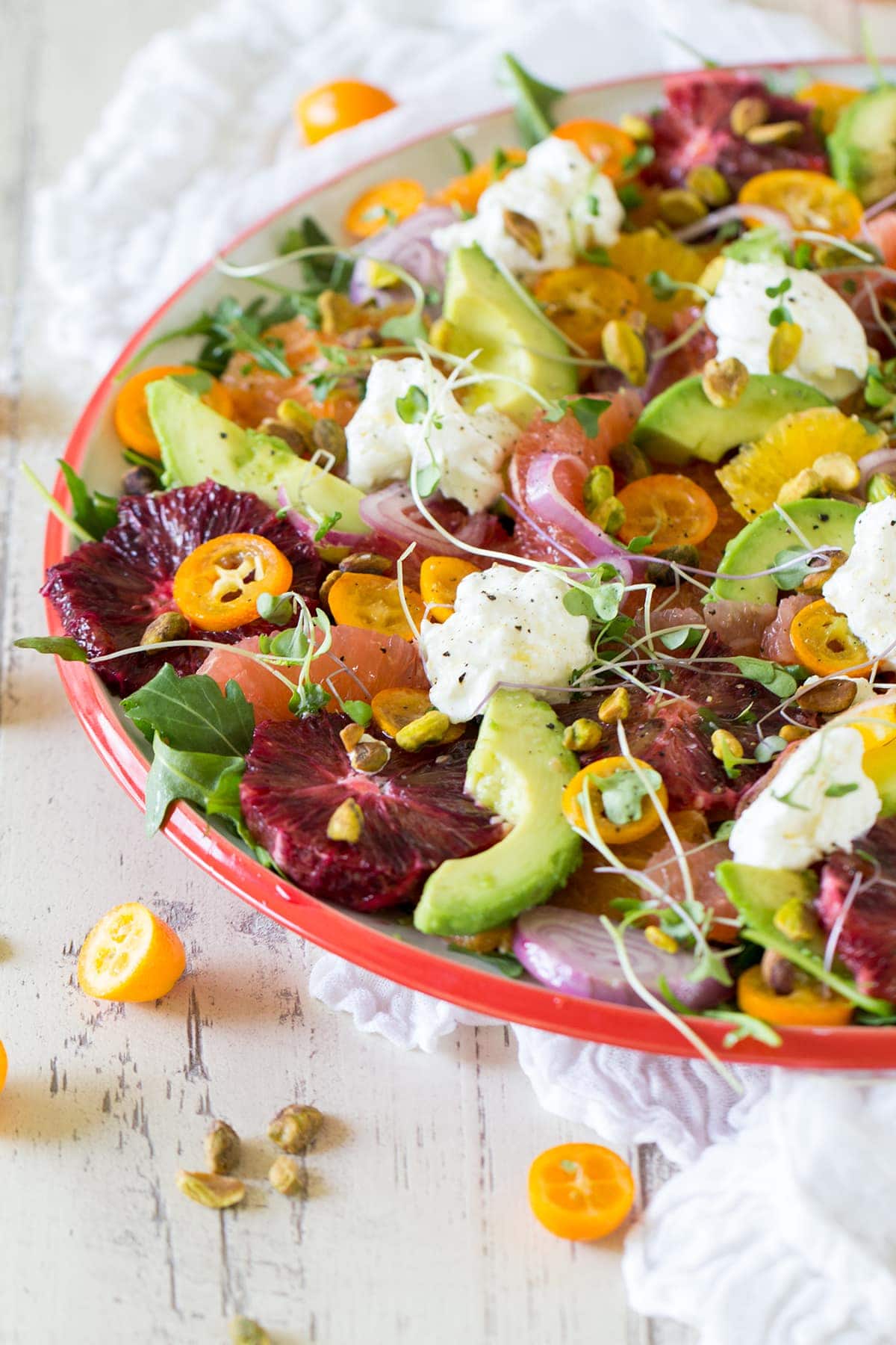 Citrus Salad with Burrata and Marinated Shallot Vinaigrette