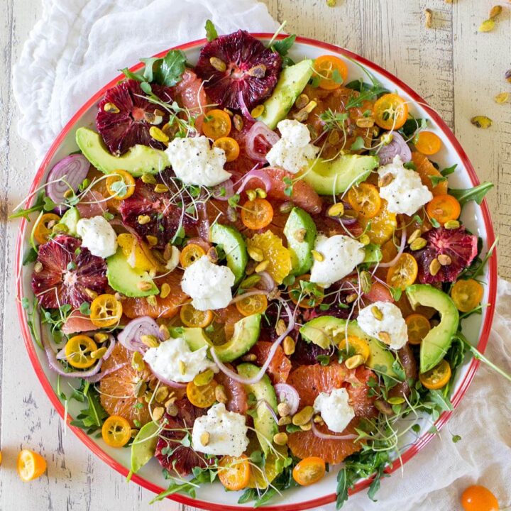 Citrus Salad with Burrata and Marinated Shallot Vinaigrette