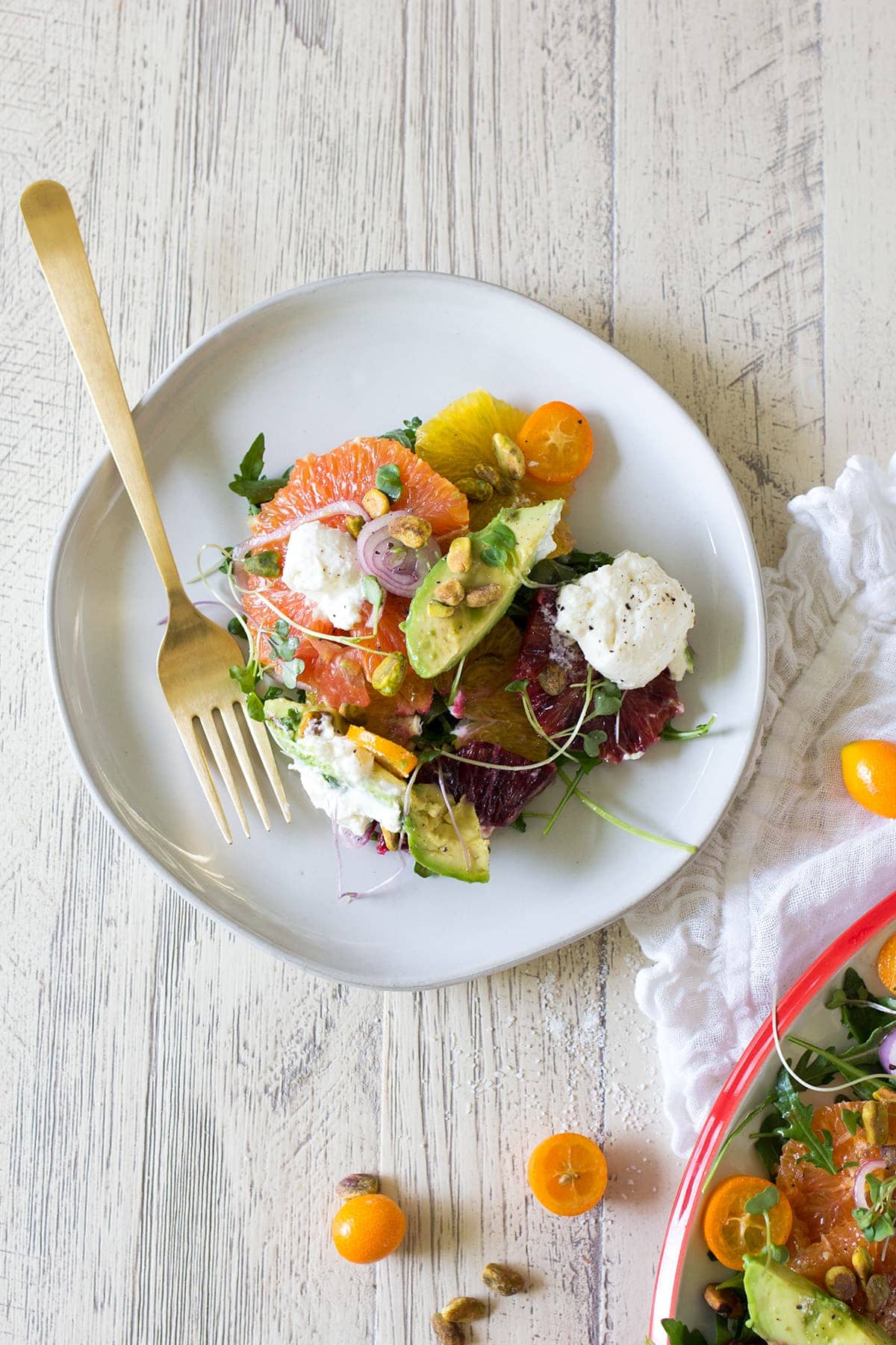 Citrus Salad with Burrata and Marinated Shallot Vinaigrette