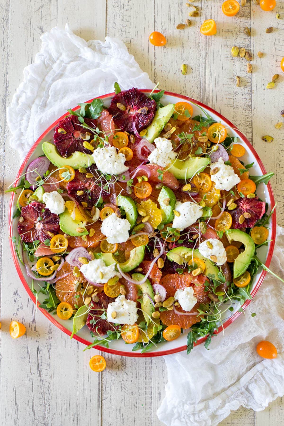 Citrus Salad with Burrata and Marinated Shallot Vinaigrette