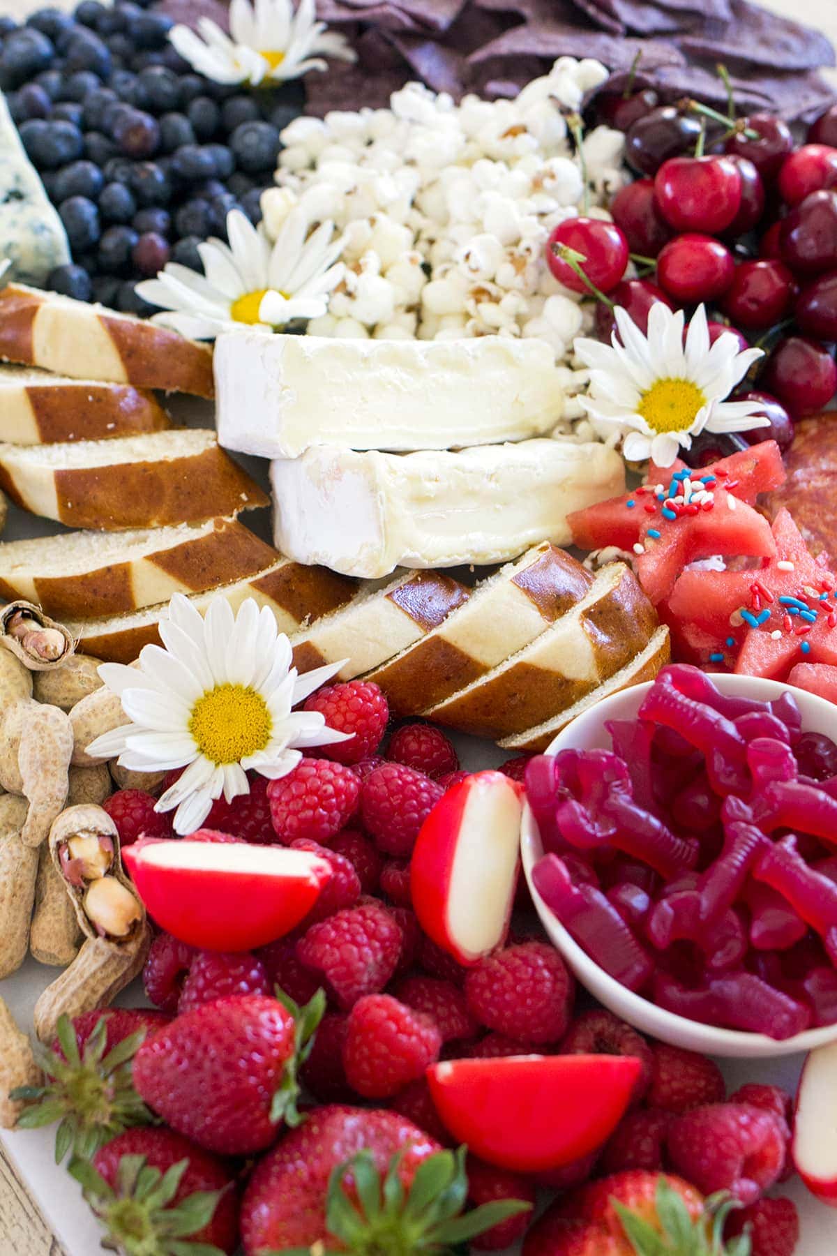 Ultimate Red White and Blue 4th of July Cheese Board