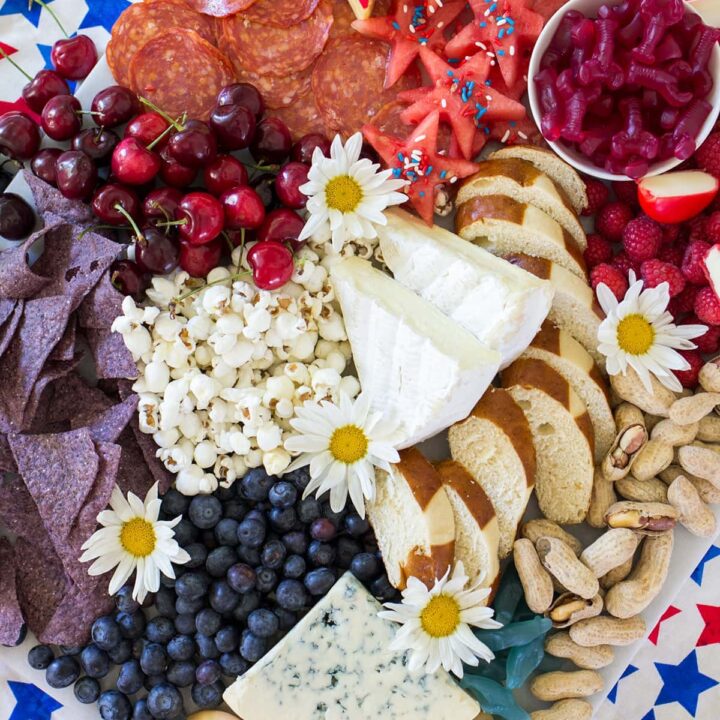 The Ultimate Red White and Blue 4th of July Cheese Board