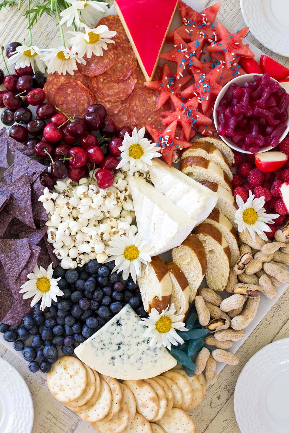 Ultimate Red White and Blue 4th of July Cheese Board