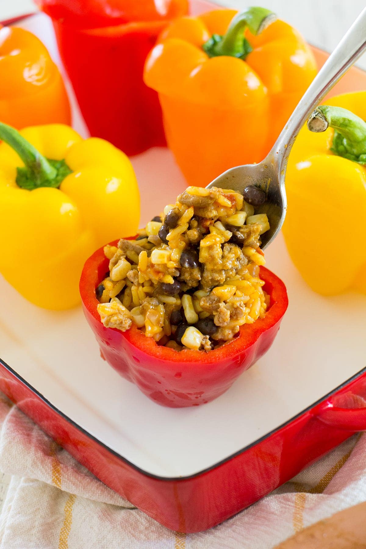 Easy Mexican Stuffed Peppers with Turkey and Rice also known as the best stuffed pepper recipe