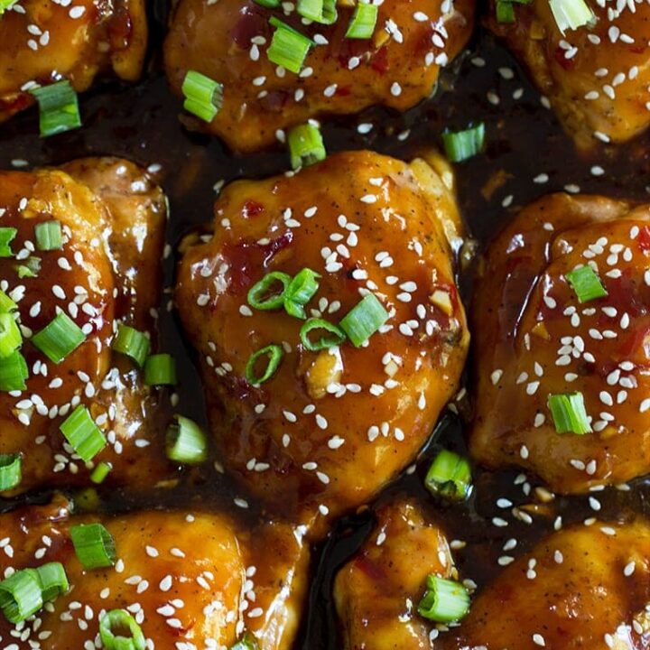 Sticky Baked Asian Chicken Thighs #boneless #stickyasianchicken #skinless #chickenthighs #asianchicken #easy #easyasianchicken #sticky #spicy #sweet