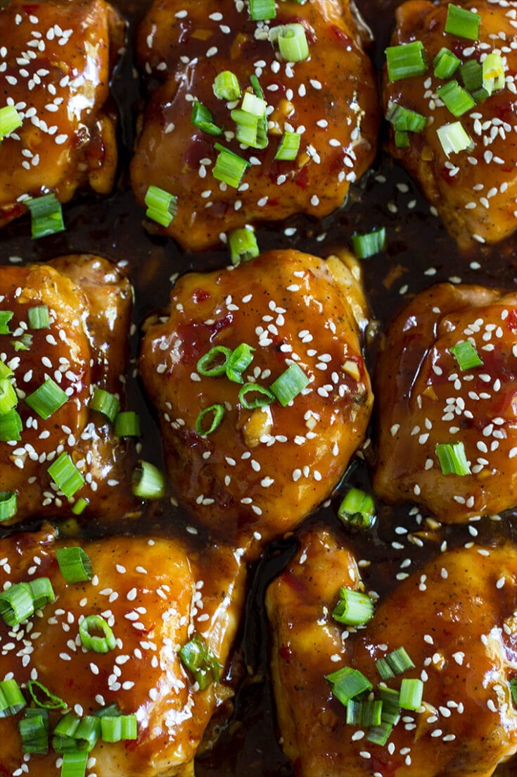 Sticky Baked Asian Chicken Thighs Freutcake