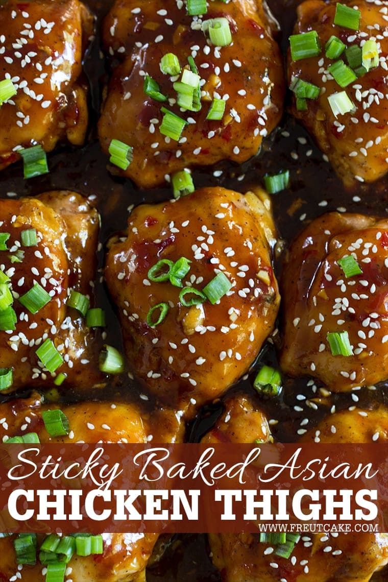 Sticky Baked Asian Chicken Thighs #boneless #stickyasianchicken #skinless #chickenthighs #asianchicken #easy #easyasianchicken #sticky #spicy #sweet