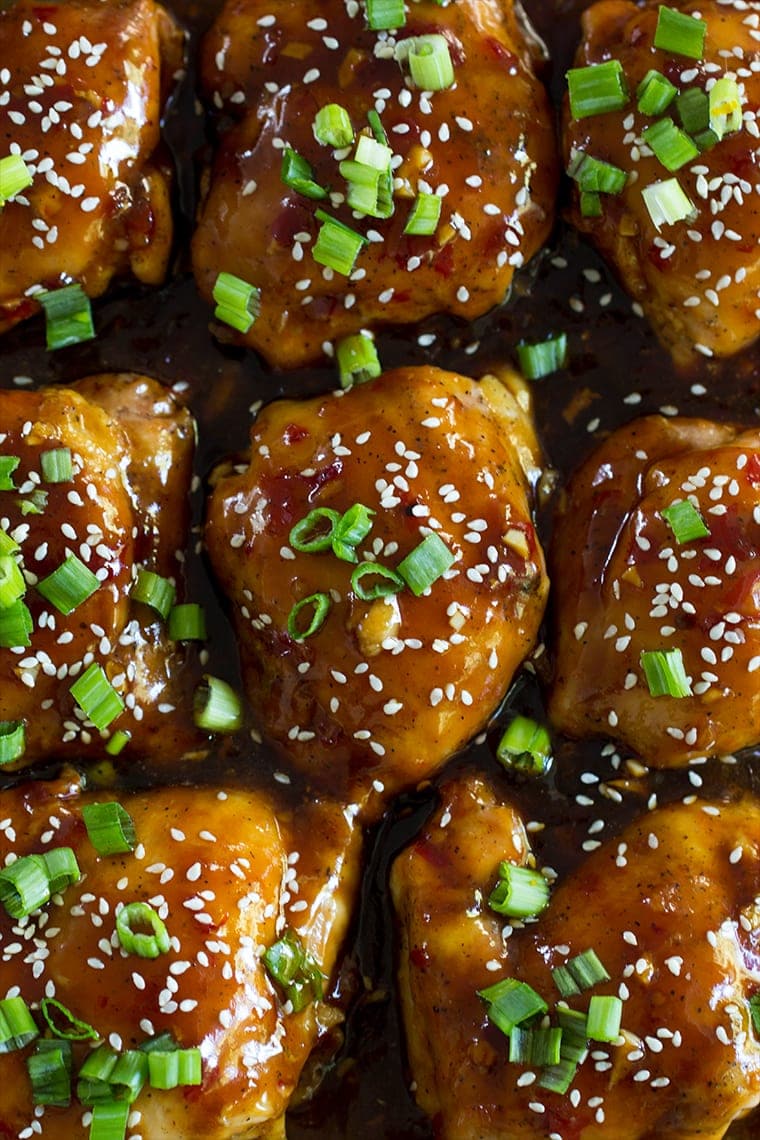 Sticky Baked Asian Chicken Thighs #boneless #stickyasianchicken #skinless #chickenthighs #asianchicken #easy #easyasianchicken #sticky #spicy #sweet