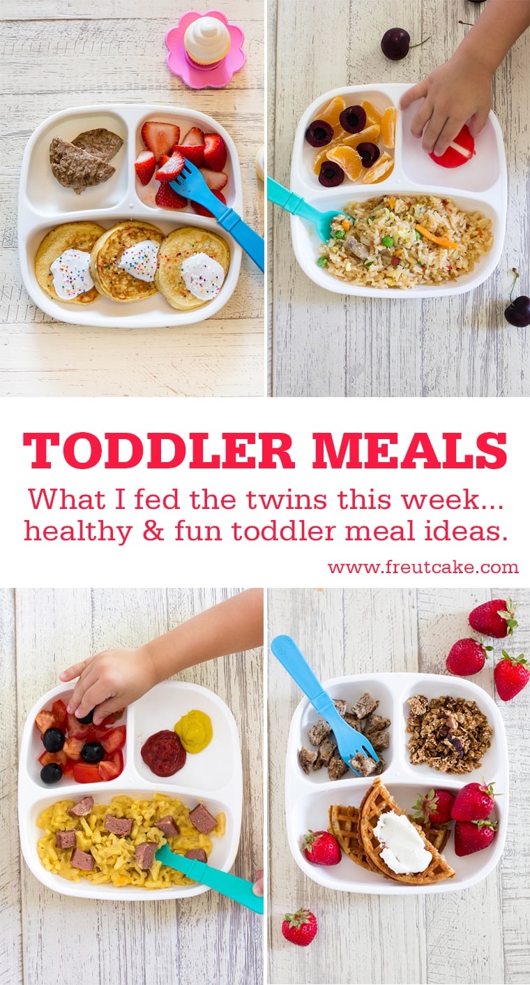 Toddler Meals What I Fed The Twins. A weeks worth of Toddler Meal Ideas that are fun, healthy and easy to make for your kids. #toddlermeals #toddlerlunch #kidmeals #lunchbox #bentobox #toddler #lunch #kidlunchideas #healthykidsmeals #healthykidslunchideas