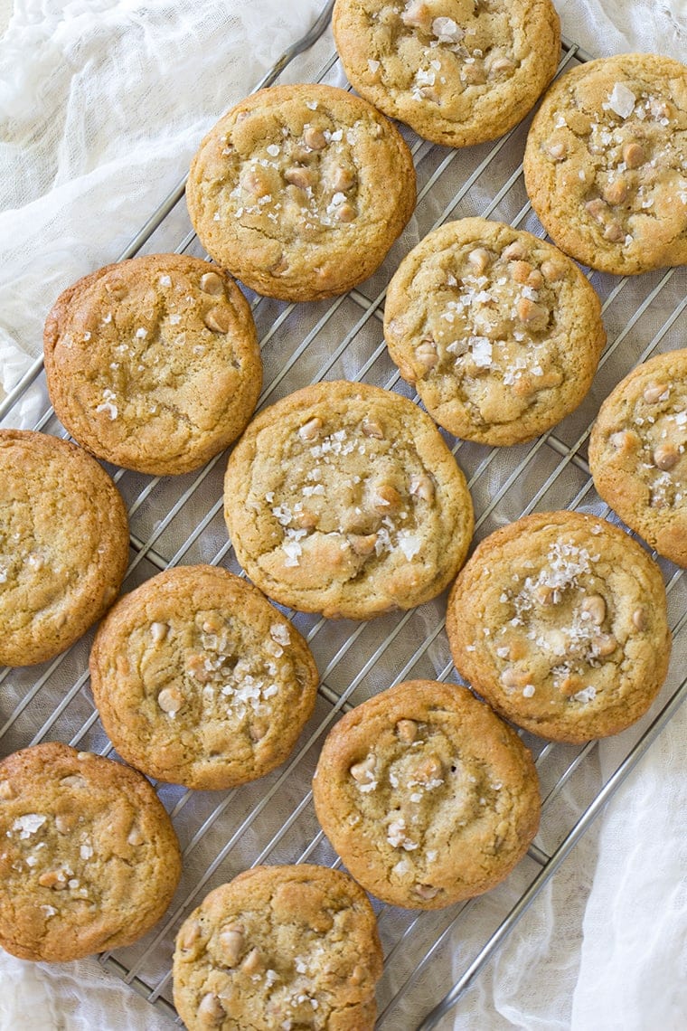 Salted Butterscotch Cookies #oldfashioned #butterscotch #cookies #butterscotchcookies #chewybutterscotchcookies #bestbutterscotchcookies #saltedcaramel 