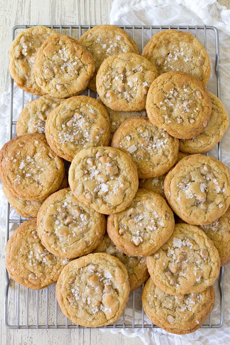 Salted Butterscotch Cookies #oldfashioned #butterscotch #cookies #butterscotchcookies #chewybutterscotchcookies #bestbutterscotchcookies #saltedcaramel 