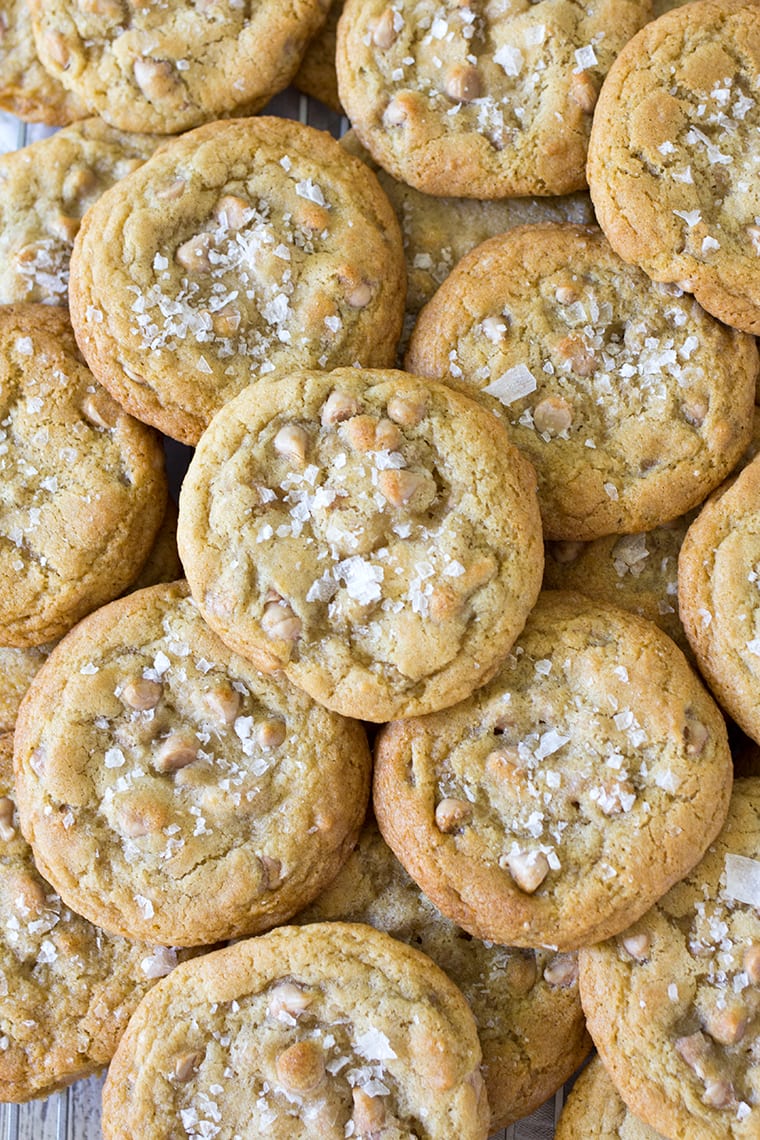 Salted Butterscotch Cookies #oldfashioned #butterscotch #cookies #butterscotchcookies #chewybutterscotchcookies #bestbutterscotchcookies #saltedcaramel 