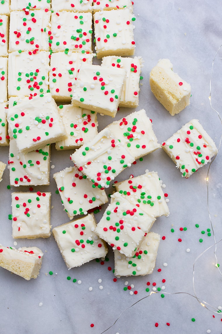 Christmas Sugar Cookie Bars with Cream Cheese Frosting