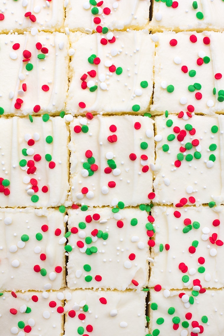 Christmas Sugar Cookie Bars with Cream Cheese Frosting