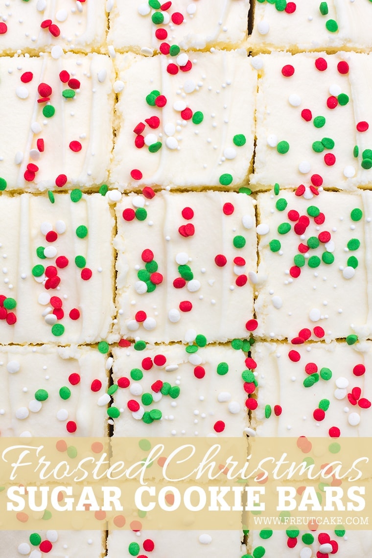 Christmas Sugar Cookie Bars with Cream Cheese Frosting